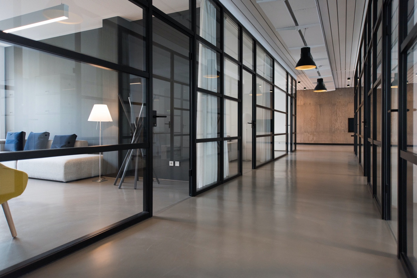 A Modern home with Glass Dividers