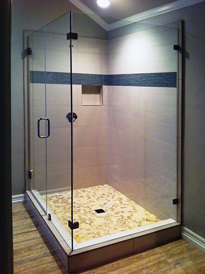 90 degree glass shower door enclosure Lancaster TX 10 frameless